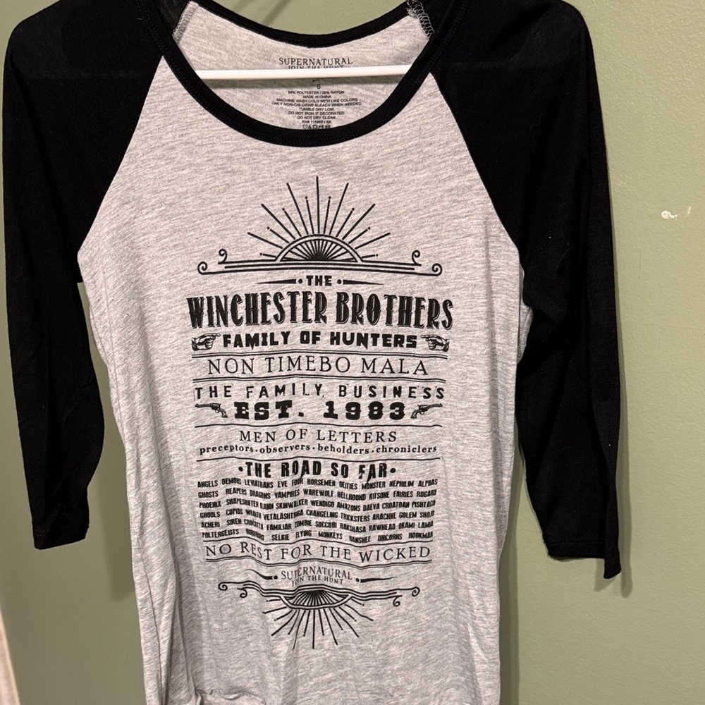 Supernatural Winchester Brothers Raglan Tee